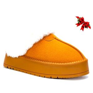 Joyspun Women’s Genuine Suede Platform Slipper
